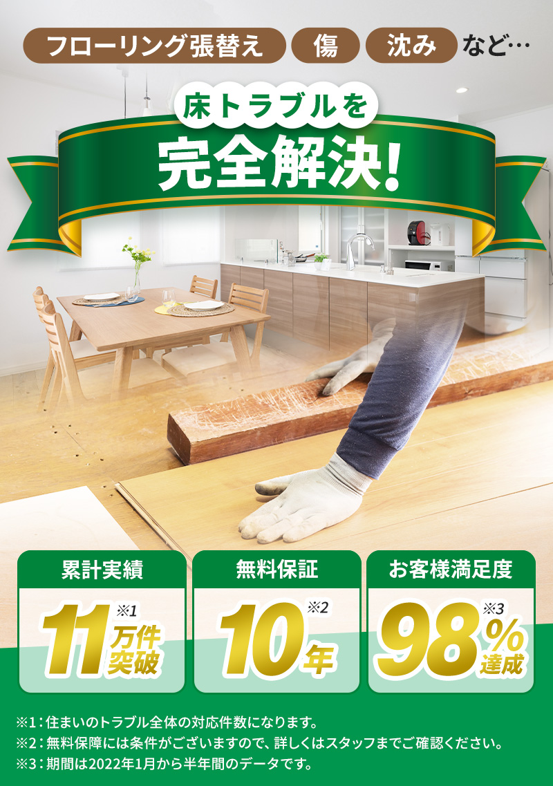 累計実績11万件突破 無料保証10年 お客様満足度98%達成